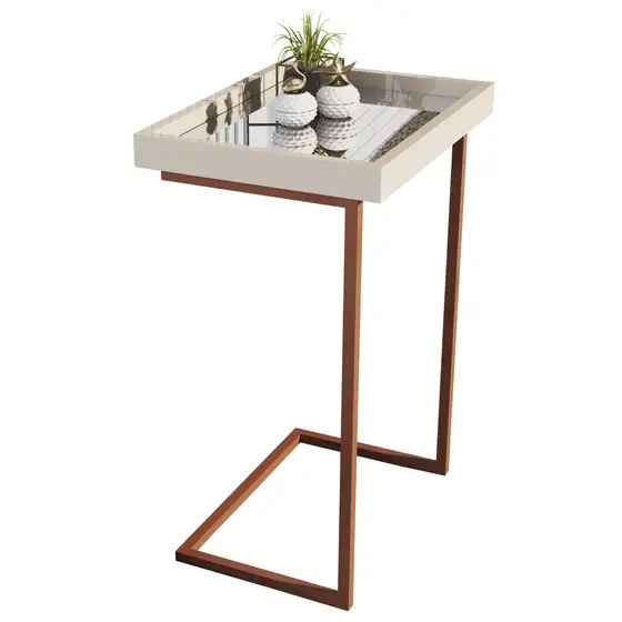 Mesa de Apoio Jb 4774 Império Móveis:pérola Bronze - 3