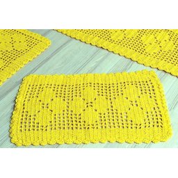 Jogo de Passadeira em Crochê Basic - Amarelo Arte & Tear - 2