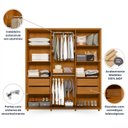 Ver imagem 5 de Guarda Roupa 100% Mdf 2 Espelhos 6 Portas 210cm Matisse 184 Espazzo Madetec