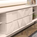 Ver imagem 7 de Painel Decorativo com Bancada 4 Gavetas para Tv até 75 Pol 240cm Iluminação Fita Led Off White Devli