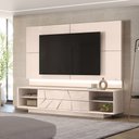 Ver imagem 5 de Painel Decorativo com Bancada 4 Gavetas para Tv até 75 Pol 240cm Iluminação Fita Led Off White Devli