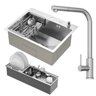 Kit Cuba Quebec 60cm Aço Inox 304 + Calha Organizadora Aço Inox + Torneira Toronto Aço Inox Goldenx - 1