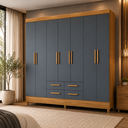 Ver imagem 2 de Guarda-Roupa Casal Florida 8 Portas 4 Gavetas Freijo Cinza Moval