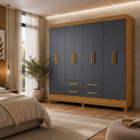 Ver imagem 5 de Guarda-Roupa Casal Florida 8 Portas 4 Gavetas Freijo Cinza Moval