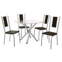 Ver imagem 2 de Conjunto Sala de Jantar Mesa com 4 Cadeiras Estofadas Cromado 794 Kappesberg Crome Cromado/marrom