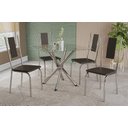 Ver imagem 1 de Conjunto Sala de Jantar Mesa com 4 Cadeiras Estofadas Cromado 794 Kappesberg Crome Cromado/marrom