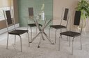 Ver imagem 1 de Conjunto Sala de Jantar Mesa com 4 Cadeiras Estofadas Cromado 794 Kappesberg Crome Cromado/marrom