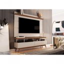 Ver imagem 1 de Painel Vivare 1,6 e Rack Vivare Wood 1,6 Off White-Freijó