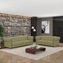 Ver imagem 1 de Conjunto de Sofá Sala de Estar Stanford Chesterfield 2 e 3 Lugares 180cm/260cm Pés Madeira Couro Fen