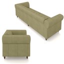 Ver mais imagens de Conjunto de Sofá Sala de Estar Stanford Chesterfield 2 e 3 Lugares 180cm/260cm Pés Madeira Couro Fen
