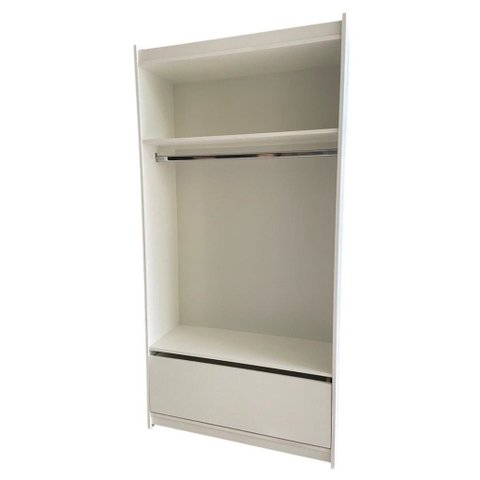 Armário Cabideiro com Gaveta 100% Mdf Branco - Suprema Móveis