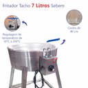 Ver imagem 2 de Fritador Tacho Elétrico Industrial Grande Pasteleiro Pastel com Pé/pedestal 7 Litros Inox Sebem