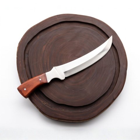 Kit Churrasco Tábua Redonda 33cm Faca Curva