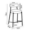 Ver imagem 3 de Banqueta de Cozinha Baixa com Encosto Industrial em Aço Kit 3 Londres Pu D03 - D’Rossi