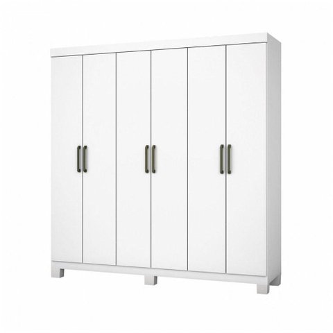 Guarda Roupa 6 Portas Carioca Móveis Branco