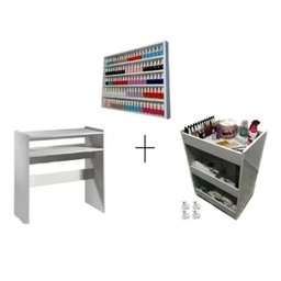 Kit Mesa Manicure Esmalteiro Carrinho Branco - Deep - 3