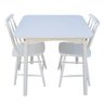 Jogo de Jantar Colonial Brisa Mesa 80x80cm Branca + 02 Cadeiras Brancas - Rustico Linda ( Quadrada ) - 8