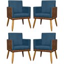 Ver imagem 1 de Kit 4 Poltronas Modernas Lis Corino e Pé 30cm - Marrom Suede