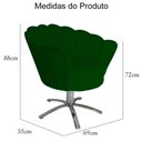Ver imagem 5 de Poltrona Cadeira com Base Giratoria Cromado Pétala Suede Verde
