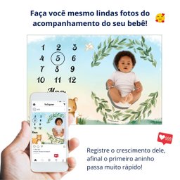 Lençol Cenário Foto Mêsversário Ramos Minha Estrelinha Lençol Cenário Foto Mêsversário Ramos Minha e - 4