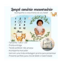Lençol Cenário Foto Mêsversário Ramos Minha Estrelinha Lençol Cenário Foto Mêsversário Ramos Minha e - 6