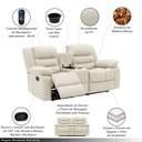 Ver imagem 3 de Conjunto de Poltronas 2 e 3 Lugares Sala de Estar Reclinável Oscar Manual Aquecimento Massagem Porta