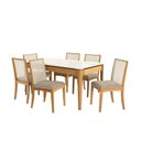 Ver imagem 2 de Conjunto Mesa com 6 Cadeiras Madeira Maciça Tampo em Mdf e Vidro Temperado Mira