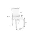 Ver mais imagens de Conjunto Mesa de Jantar Mira com 6 Cadeiras em Madeira Maciça e Tampo com Vidro Nature/Off White/Fendi