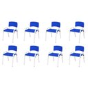 Ver imagem 1 de Kit 8 Cadeiras Infantil Iso, Escola, Base Branco- Azul