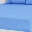 Ver imagem 2 de Jogo de Cama Queen Malha 3 Pçs Bella Cama 100% Algodão 158x198x35cm Azul
