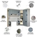 Ver imagem 2 de Guarda Roupa Solteiro Modulado Cp05 Taiga Branco/grey L01 - Mpozenato