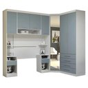 Ver imagem 1 de Guarda Roupa Solteiro Modulado Cp05 Taiga Branco/grey L01 - Mpozenato