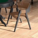 Ver imagem 1 de Cadeira Sala de Jantar e Jogos Carteados Madeira Maciça Poker Pu Caramelo/preto G42 - Gran Belo