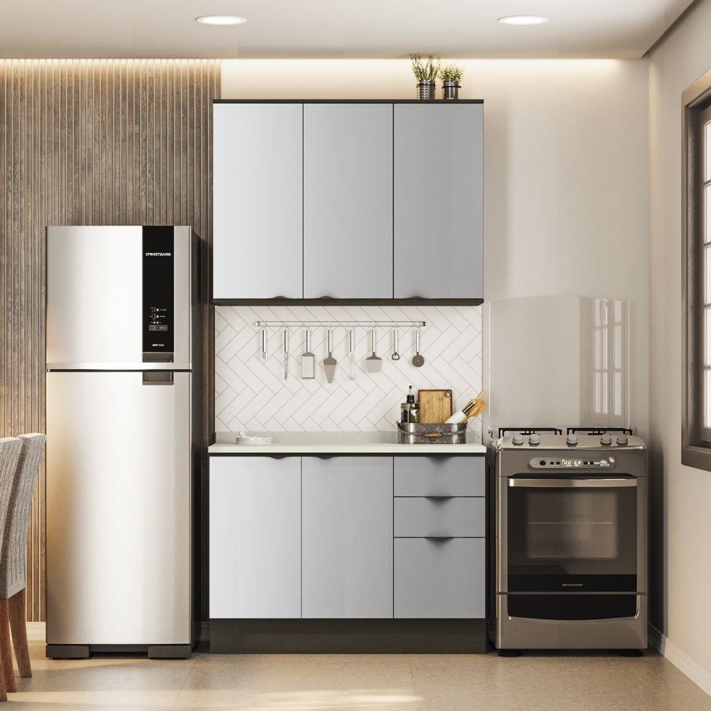 Conjunto de Cozinha Linha 1,20mt 03pc Linha Nox CJ43014-149