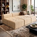 Ver imagem 1 de Sofá Modular Confort 5 Lugares com Chaise 255cm Bege Linho