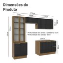 Ver imagem 3 de Armário de Cozinha Completa 270cm Rustic/preto Lux Madesa 04