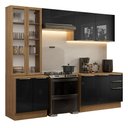 Ver imagem 2 de Armário de Cozinha Completa 270cm Rustic/preto Lux Madesa 04