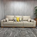 Ver imagem 1 de Sofá Rovere Retrátil 3 Módulos 4 Lugares D'confort Design Linho Mesclado Bege e Cinza M37