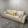 Sofá Rovere Retrátil 3 Módulos 4 Lugares D'confort Design Linho Mesclado Bege e Cinza M37 - 10