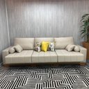 Ver imagem 3 de Sofá Rovere Retrátil 3 Módulos 4 Lugares D'confort Design Linho Mesclado Bege e Cinza M37