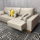 Ver mais imagens de Sofá Rovere Retrátil 3 Módulos 4 Lugares D'confort Design Linho Mesclado Bege e Cinza M37