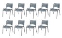 Ver imagem 2 de Cadeira Iso Base Cinza Escola, Escritório Cinza Kit 9 Un