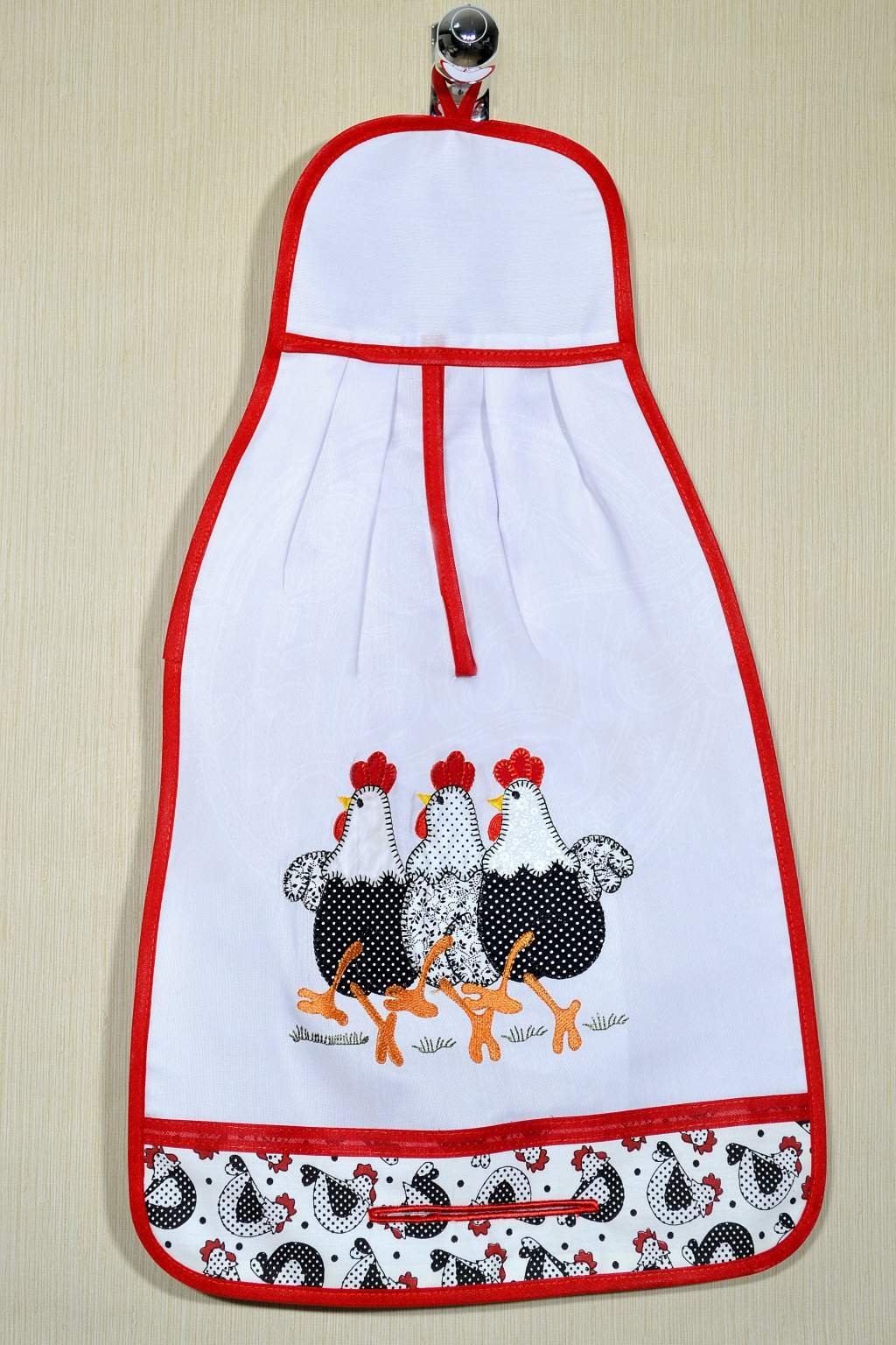 Puxa Saco em Patchwork - Galinhas Parceiras Arte & Tear