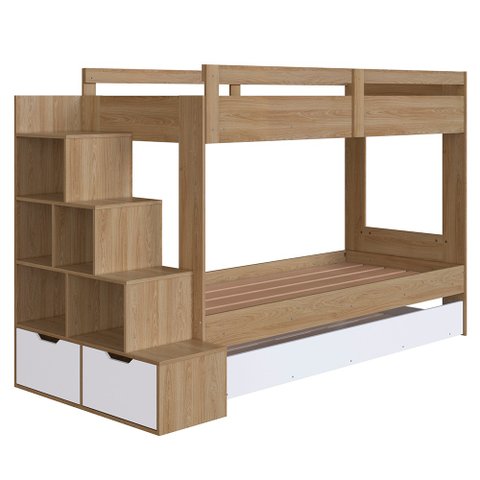 Treliche Infantil com Escada e Nichos Infix C06 Aveiro/branco - Mpozenato