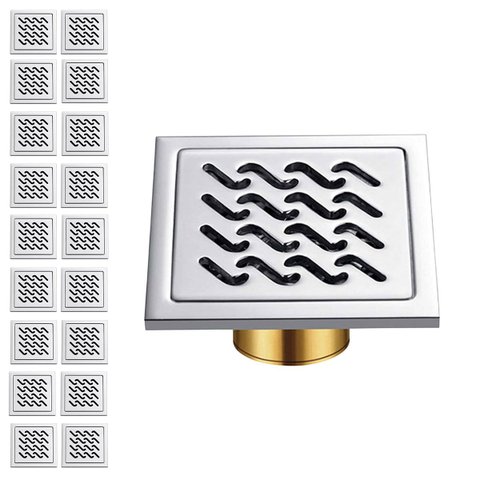 Ralo Aço Inox 10x10 Kit 18 Uni Anti Odor Banheiro Higienico Anti Inseto Lavabo Seguro Resistente Jar
