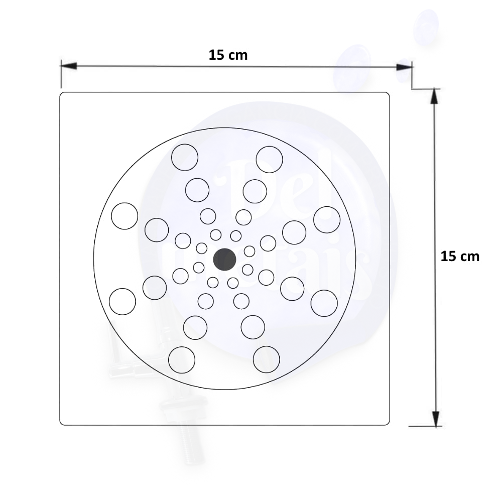 Tampa Ralo Grelha Quadrado 15x15cm Inox Função Abre/fecha Cor:cromado Del Metais - 6