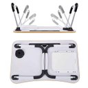 Ver imagem 4 de Mesa Retangular Dobrável para Notebook com Suporte para Tablet e Copo Cores Sortidas