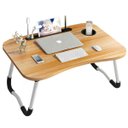 Ver imagem 1 de Mesa Retangular Dobrável para Notebook com Suporte para Tablet e Copo Cores Sortidas