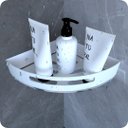 Ver imagem 1 de Suporte Porta Shampoo Para Banheiro De Canto Inox Branco