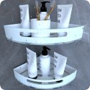 Ver imagem 3 de Suporte Porta Shampoo Para Banheiro De Canto Inox Branco